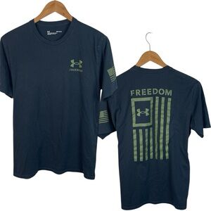 TS941 Men’s Under Armour Loose Fit FREEDOM American Flag Military T Shirt M